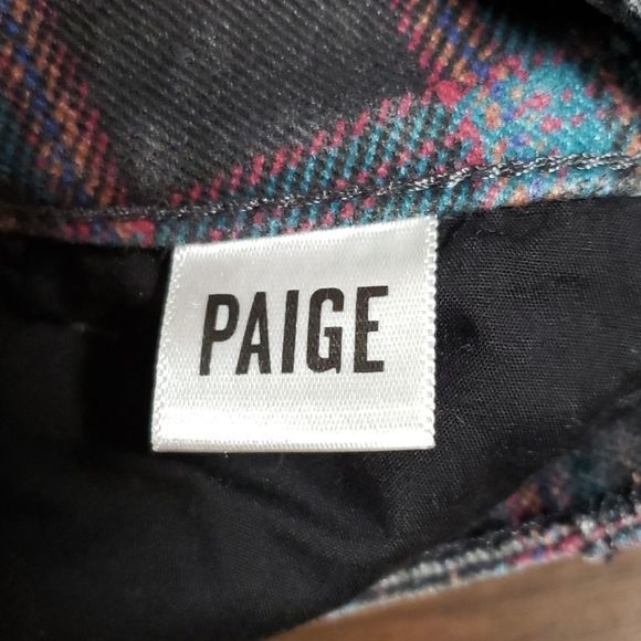 PAIGE Womens HOXTON ANKLE High-Rise Skinny Black Atlantic Tartan Plaid Jeans 26 - Picture 9 of 14